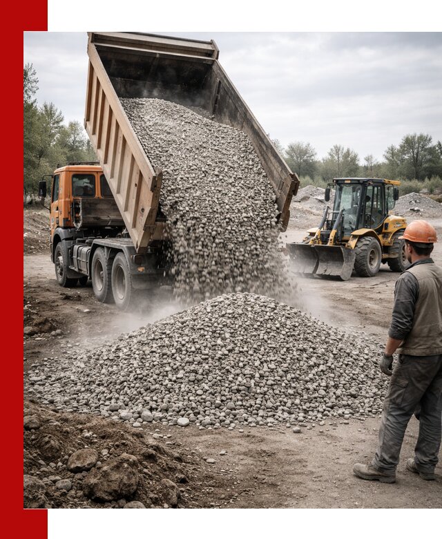 Доставка щебня в Брянске крупными и мелкими фракциями