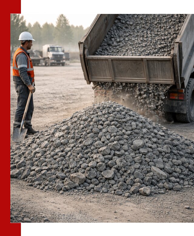 Гранитный щебень фракции 100–201 для строительства в Брянске