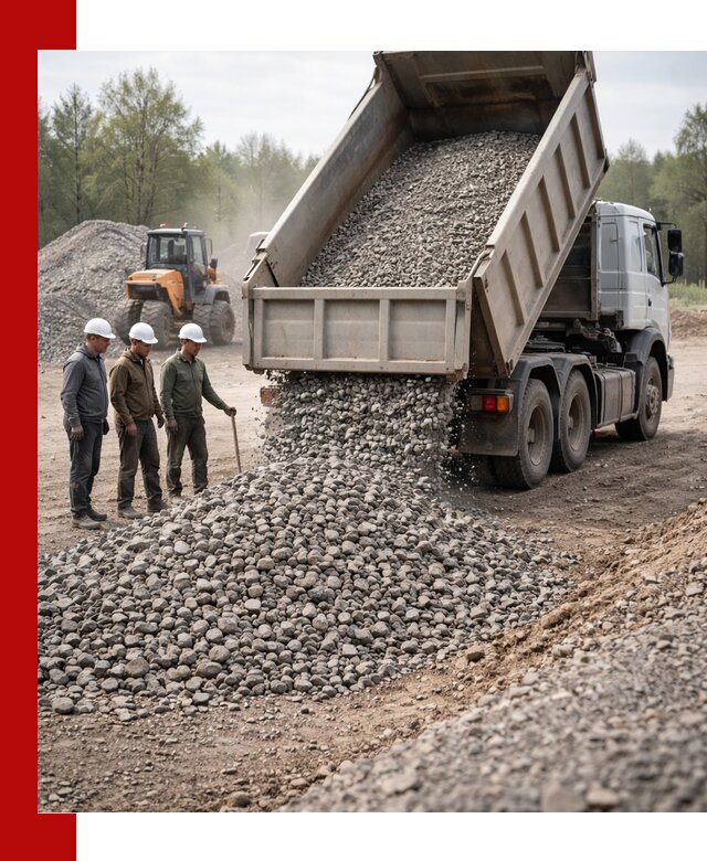 Доставка гравийного щебня фракции 70-120 в Брянске