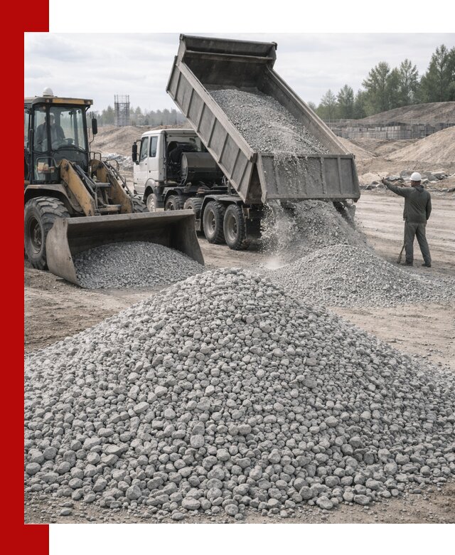 Доставка известнякового щебня фр. 5–20 в Брянске