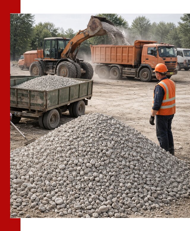 Доставка известнякового щебня фракция 20–40 в Брянске