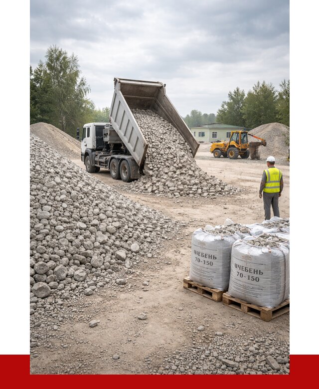 Известняковый щебень фракция 70-150 в Брянске от 1344 р. | ПРОНЕРУДБнк