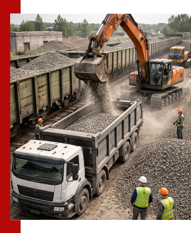 Железнодорожный щебень фракция 25–60 для поставок в Брянске