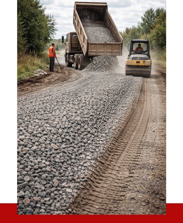 Щебень для отсыпки дороги в Брянске от 2903 р. ПРОНЕРУДБнк