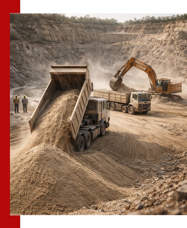 Карьерный песок навалом с доставкой в Брянске