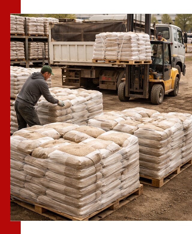 Карьерный песок в мешках с доставкой в Брянске