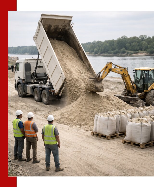 Доставка речного песка в Брянске самосвалами и погрузкой