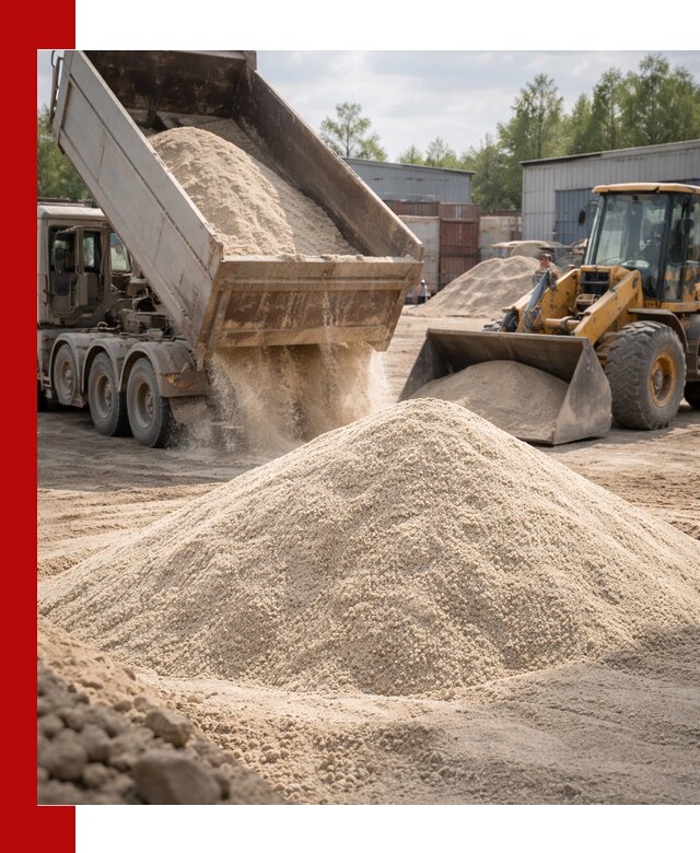 Кварцевый песок с доставкой в Брянске для строительных работ