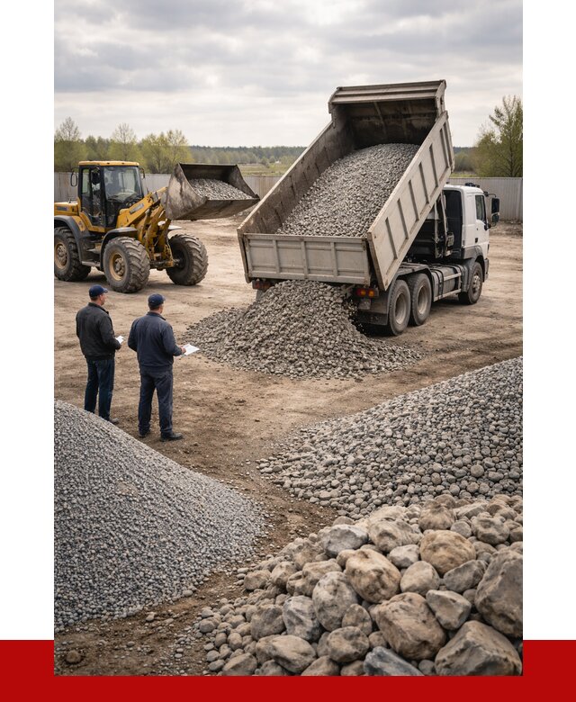 Гравий и камень с доставкой в Брянске от 4515 р. - ПРОНЕРУДБнк