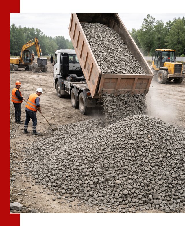 Доставка гравия фракции 40-70 в Брянске оптом и в розницу