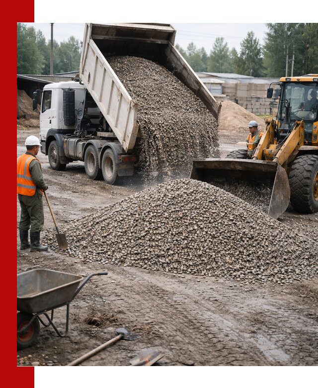 Мытый гравий с доставкой в Брянске от карьера до участка