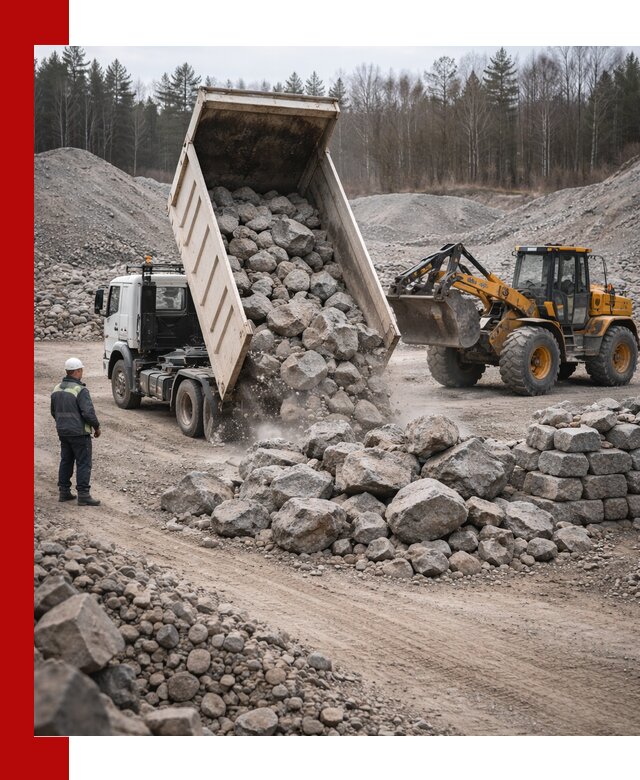 Доставка и продажа бутового гранитного камня в Брянске