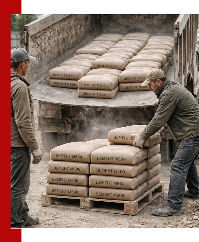 Цемент М500 с доставкой самосвалом в Брянске