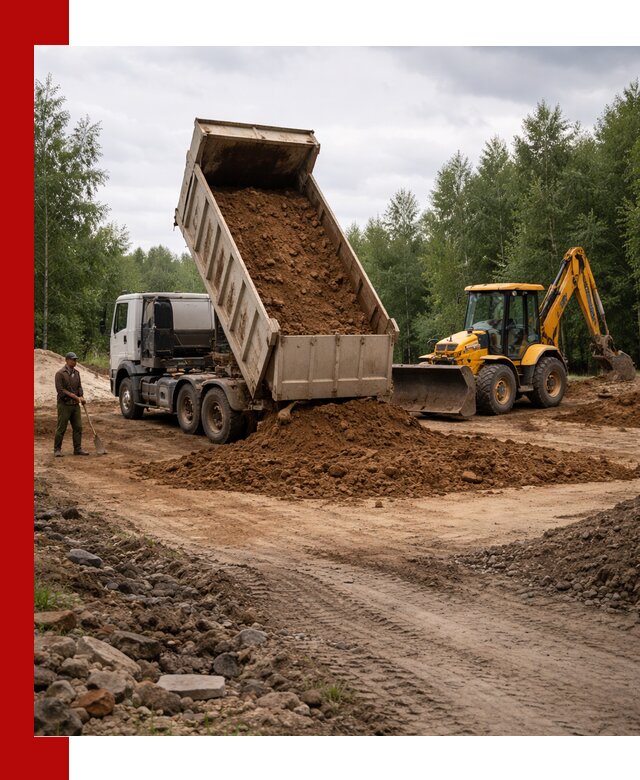Доставка суглинка самосвалами в Брянске подсыпка и планировка