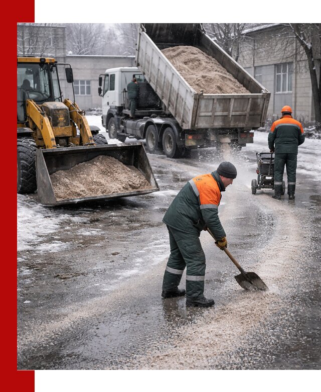 Реагент против гололеда с доставкой и нанесением в Брянске