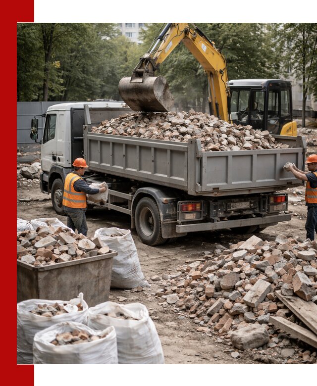 Вывоз строительного мусора в Брянске с самосвалами и контейнерами